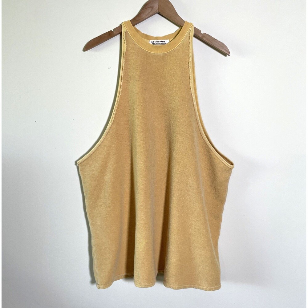 We The Free People Women’s Oversized Terry Tunic Dress Sz M Yellow Tank Boho